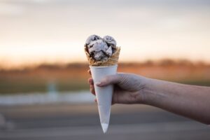 Image of incredible looking ice cream cone at sunset