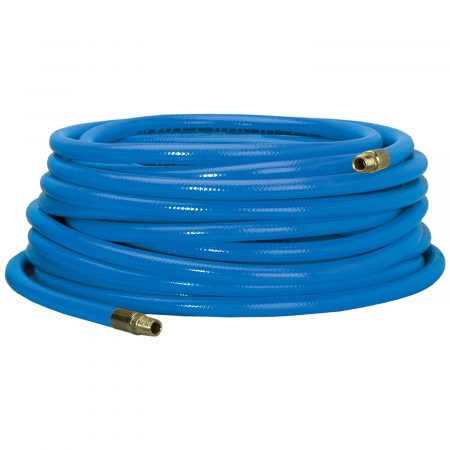 Coiled up Campbell-Hausfield's PVC hose