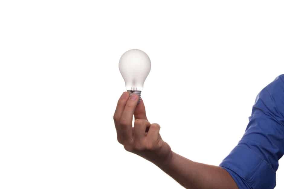 Lightbulb in hand