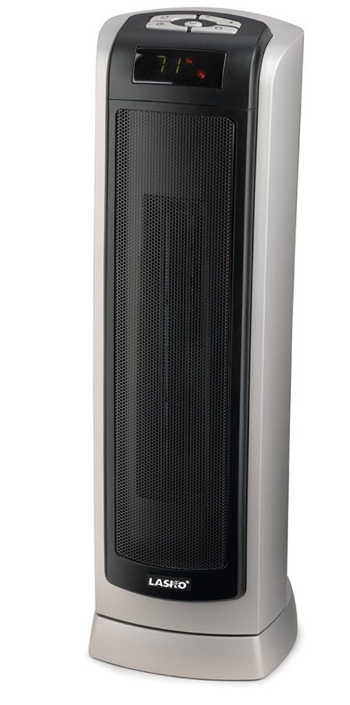 Lasko 1500 Watts Electric Oscillating Tower Heater 2 Heat Settings 23 H X 7 25 W X 8 25 D Gray Office Depot