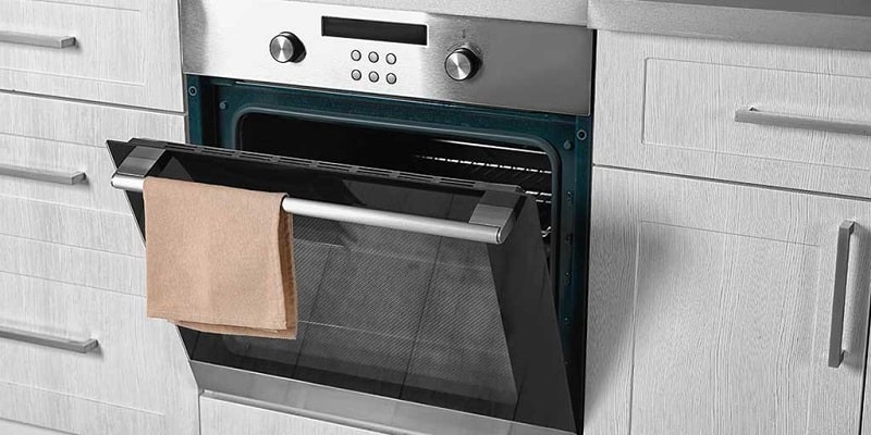 A shiny, elegant conventional oven.