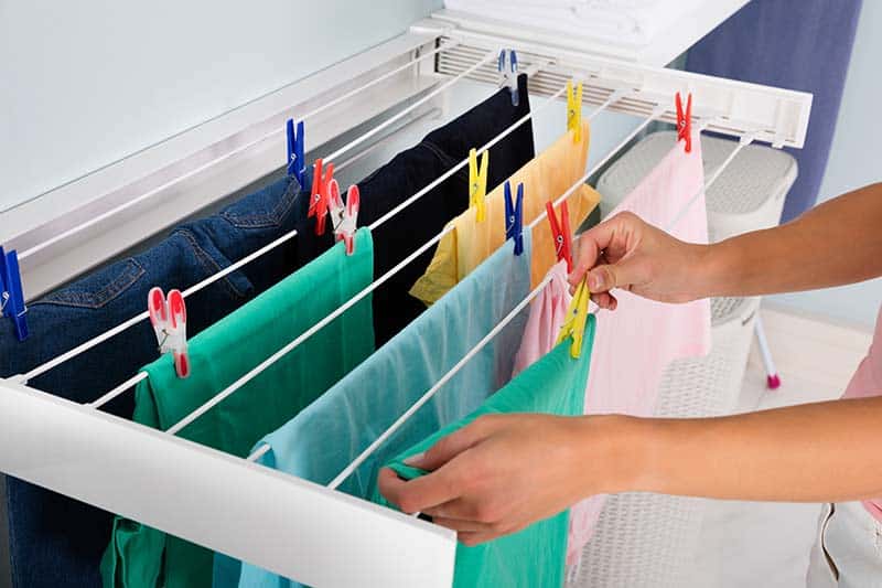 Drying clothes indoors