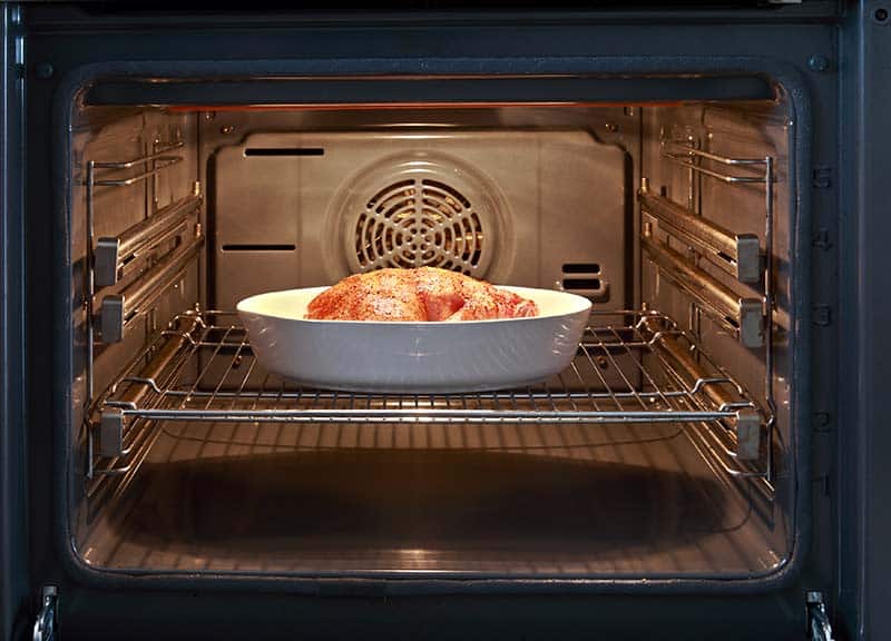 Turkey inside an oven