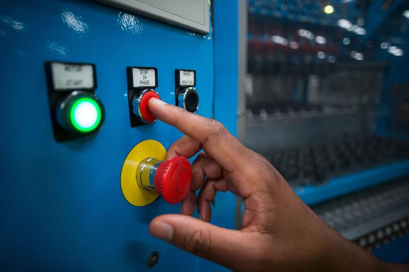 Factory worker button