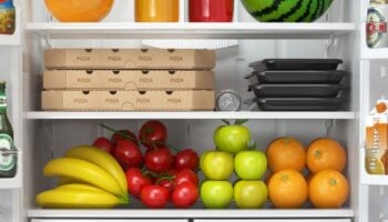 Fruits inside a refrigerator