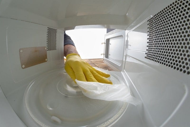 Clean the turntable to keep your microwave from tripping the circuit breaker