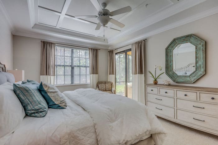 flush ceiling fan in the bedroom