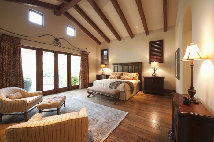 high ceiling bedroom