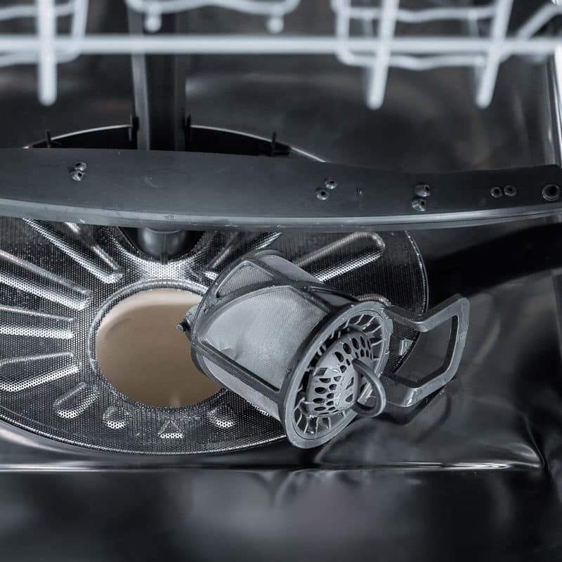 Clean filter inside dishwasher