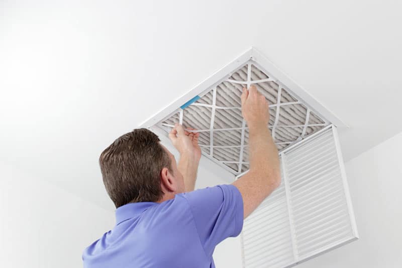Air filter in ceiling