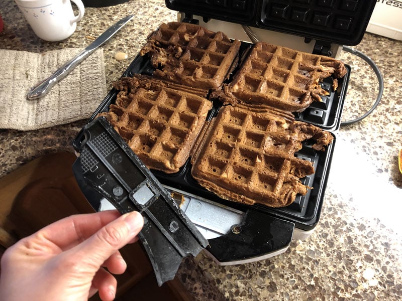 waffle iron burnt