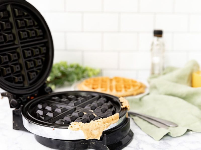 A dirty waffle iron