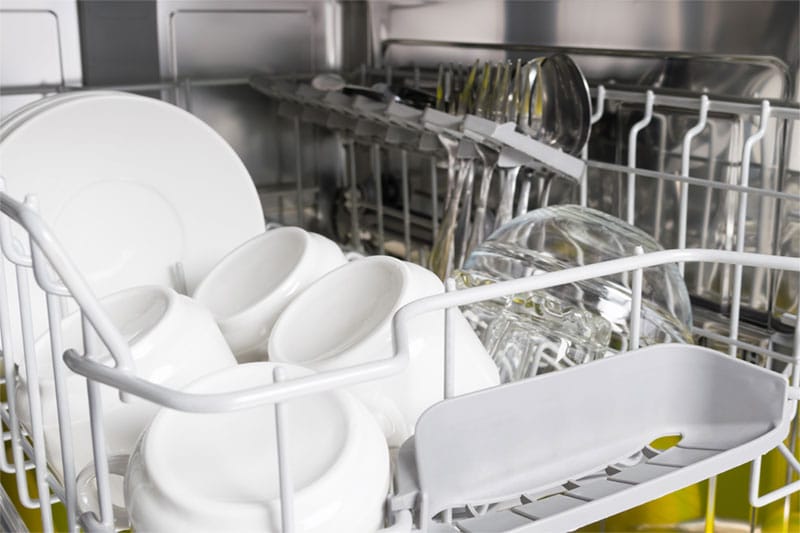 dishes in dishwasher