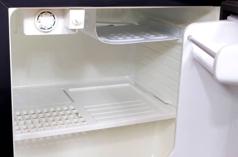 empty mini fridge