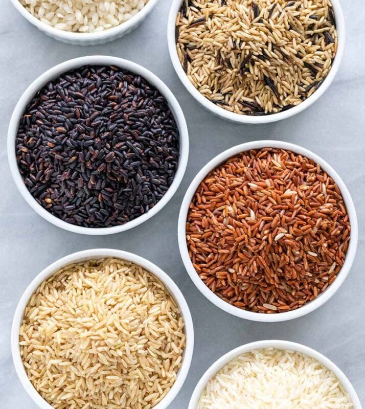 Different types of rice