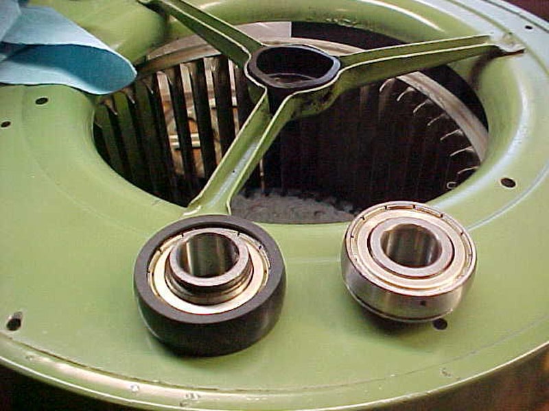 Furnace motor bearings clean