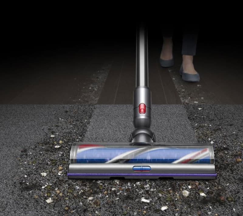 dyson vacuum cleaning dirty carpet