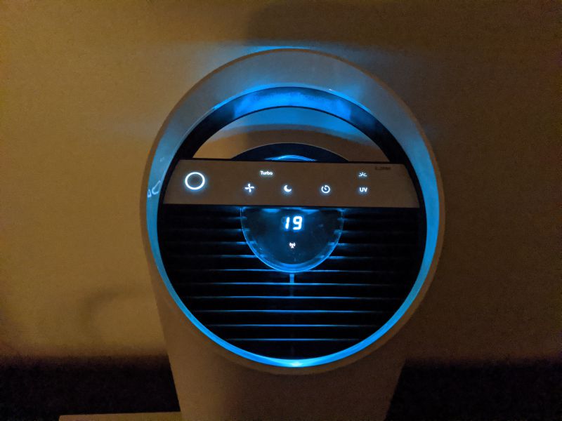 New model of air purifier with blue led ligths