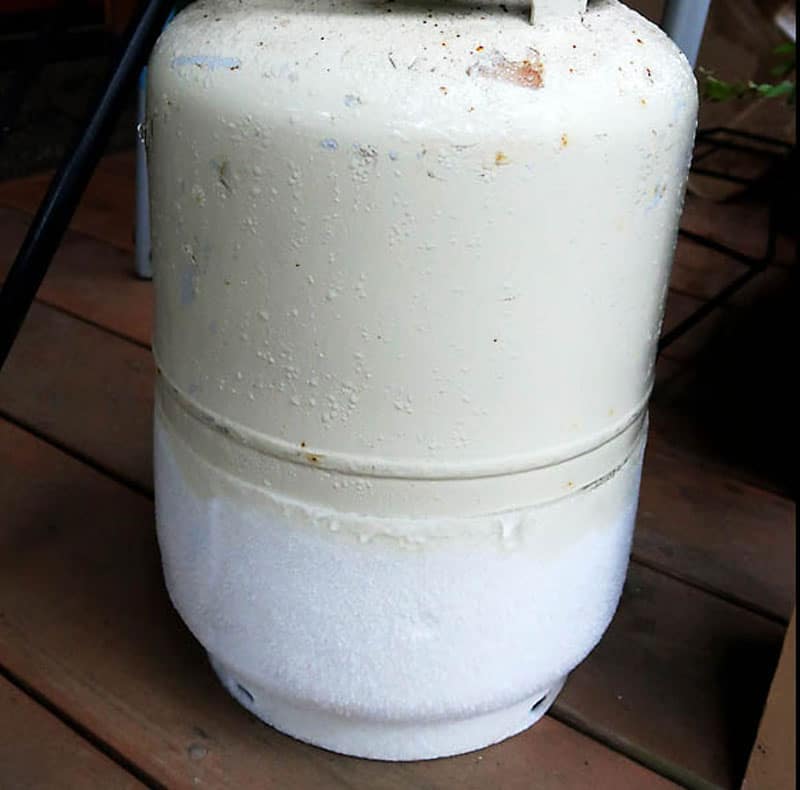 Frozen Propane Tank