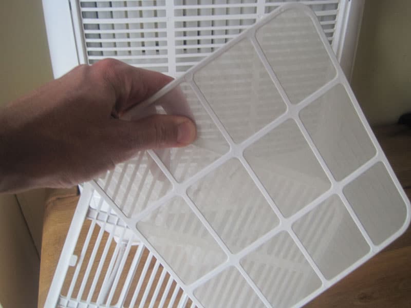 Placing Clean Air Filter On Dehumidifier