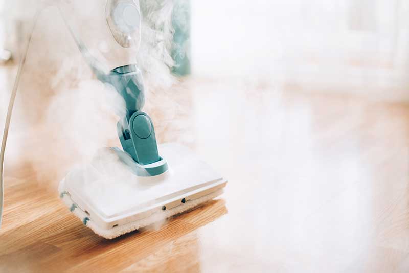 steam coming from steam mop