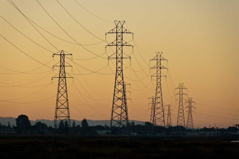 electricity towers and power lines