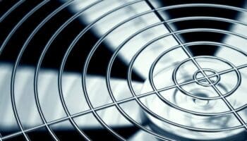 house fan with metal blades