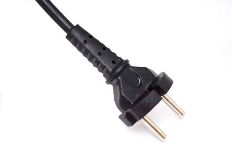 black power plug in white background