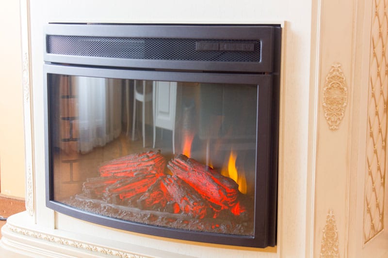 fireplace in kitchen