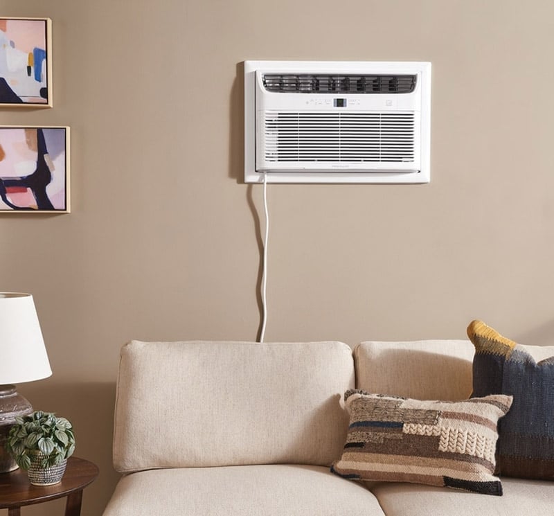 Wall Air Conditioner Installed On Living Room