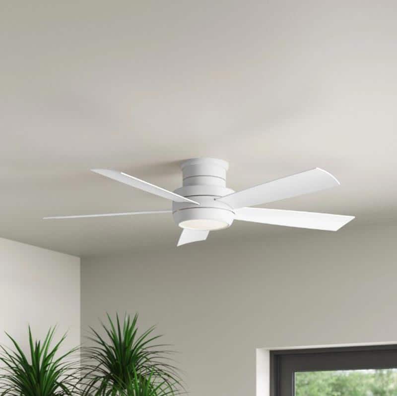 White ceiling fan installed in the center of the room