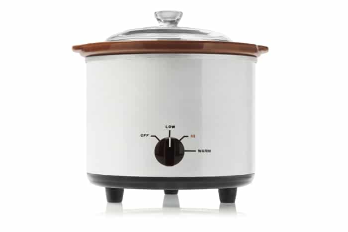 A slow cooker with a frontal temperature switch