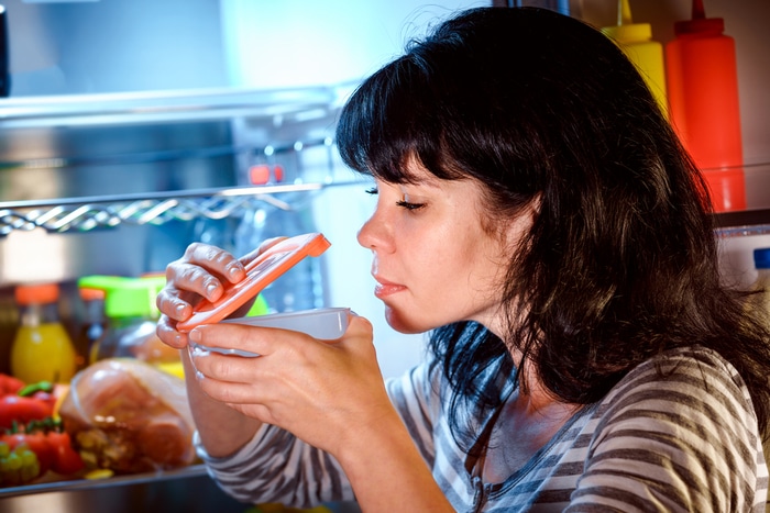 Spoiled food in fridge