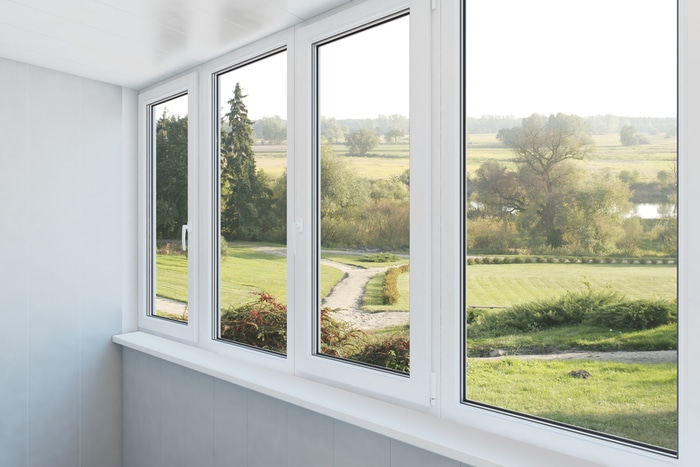 Sunny windows overlooking a garden