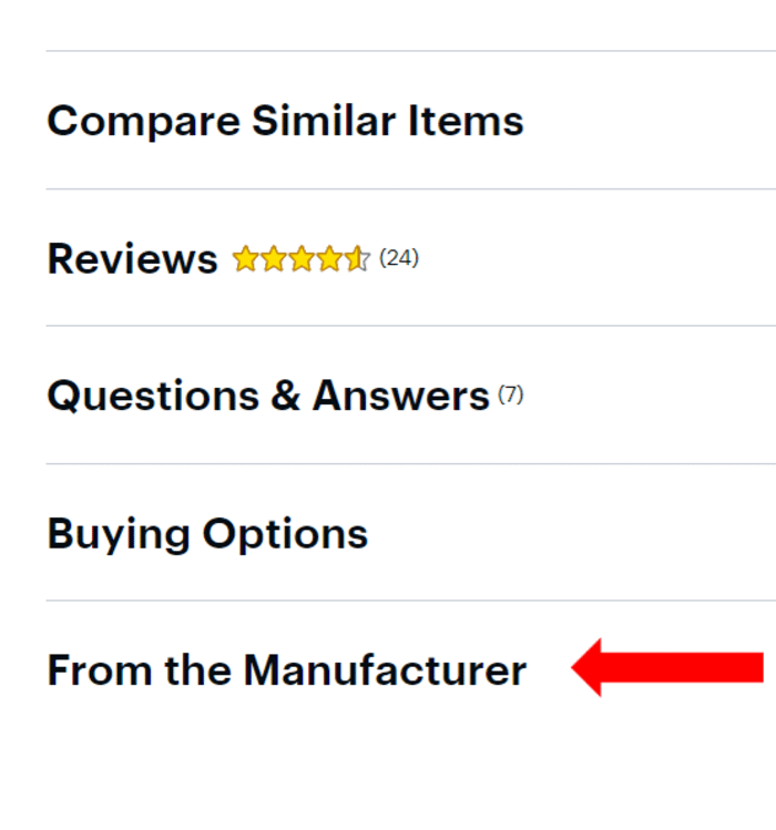 Finding a product manual on Best Buy