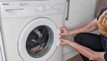 Trying to open a locked washing machine door