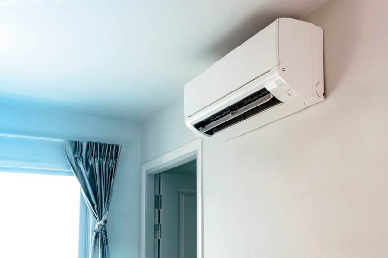 Ductless Mini Split Unit Installed On The Wall