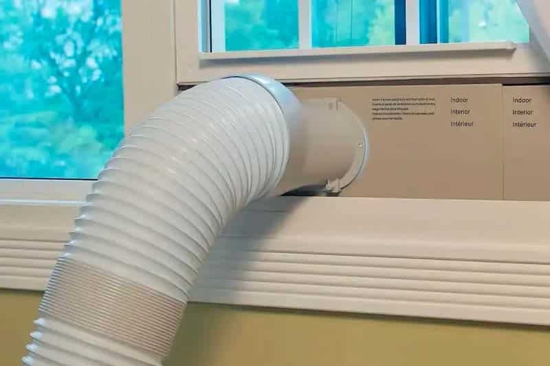 Portable Air Conditioner Exhaust Hose Connected To Window