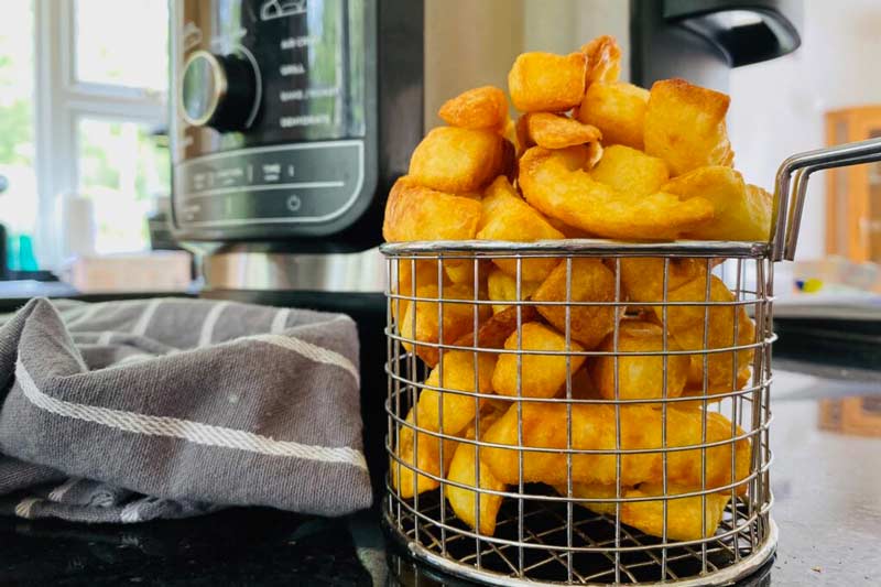 Overloaded Air Fryer Basket With Chips