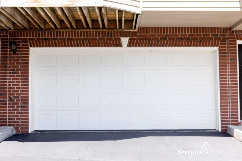 a closed garage door