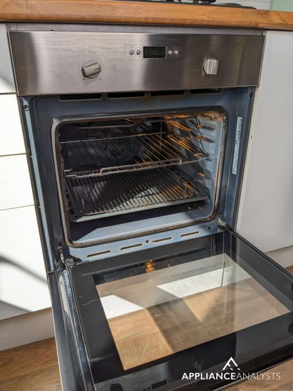 opening oven door